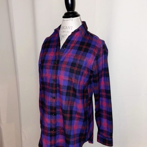 NWT Women’s L.L. Bean Relaxed Scotch Plaid Flannel Shirt - Picture 4 of 9